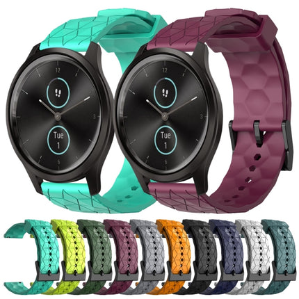 20mm Football Pattern Solid Color Silicone Watch Band, For Garminmove Style, For Garmin Forerunner 645 Music