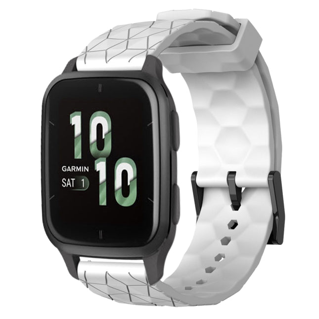 20mm Football Pattern Solid Color Silicone Watch Band, For Garmin Forerunner Sq2, For Garmin Forerunner Sq2 Music