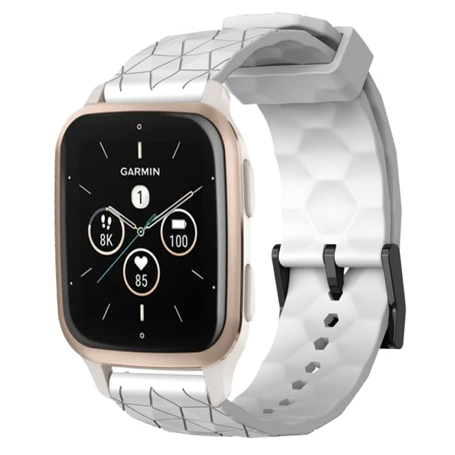 20mm Football Pattern Solid Color Silicone Watch Band, For Garmin Forerunner Sq2, For Garmin Forerunner Sq2 Music