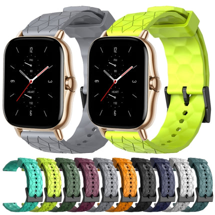 20mm Football Pattern Solid Color Silicone Watch Band, For Amazfit GTS 2, For Amazfit GTS