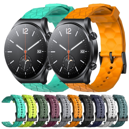 22mm Football Pattern Solid Color Silicone Watch Band, For Xiaomi MI Watch S1, For Xiaomi MI Watch S1 Pro