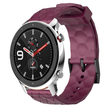 22mm Football Pattern Solid Color Silicone Watch Band, For Amazfit GTR 4, For Amazfit GTR 3