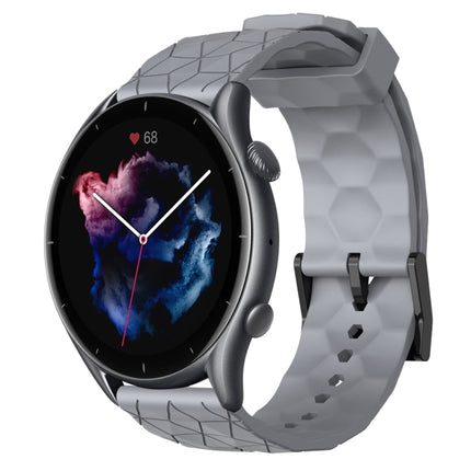 22mm Football Pattern Solid Color Silicone Watch Band, For Amazfit GTR 4, For Amazfit GTR 3