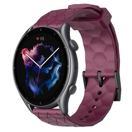 22mm Football Pattern Solid Color Silicone Watch Band, For Amazfit GTR 4, For Amazfit GTR 3