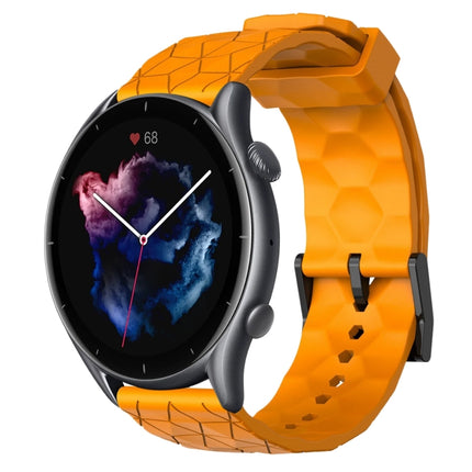 22mm Football Pattern Solid Color Silicone Watch Band, For Amazfit GTR 3 Pro, For Amazfit GTR 2e