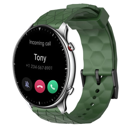 22mm Football Pattern Solid Color Silicone Watch Band, For Amazfit GTR 2, For Amazfit 3