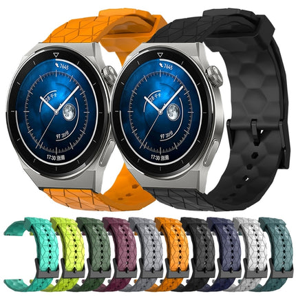 22mm Football Pattern Solid Color Silicone Watch Band, For Huawei Watch GT3 Pro 46mm, For Huawei Watch GT3 46mm