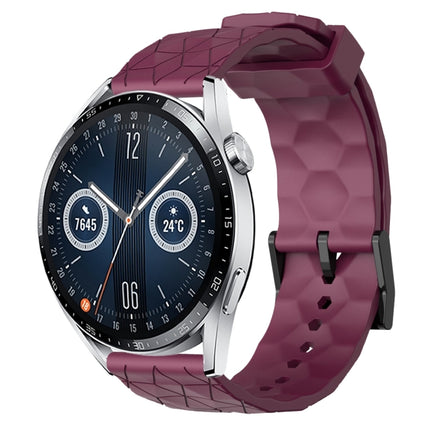 22mm Football Pattern Solid Color Silicone Watch Band, For Huawei Watch GT3 Pro 46mm, For Huawei Watch GT3 46mm