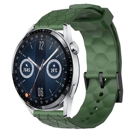22mm Football Pattern Solid Color Silicone Watch Band, For Huawei Watch GT3 Pro 46mm, For Huawei Watch GT3 46mm