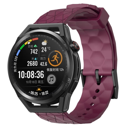 22mm Football Pattern Solid Color Silicone Watch Band, For Huawei Watch GT Runner, For Huawei Watch 3