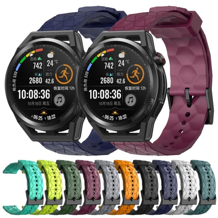 22mm Football Pattern Solid Color Silicone Watch Band, For Huawei Watch GT Runner, For Huawei Watch 3