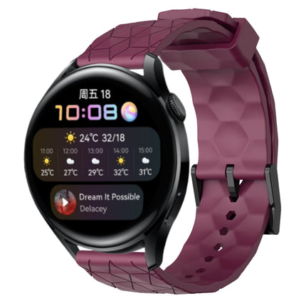 22mm Football Pattern Solid Color Silicone Watch Band, For Huawei Watch GT Runner, For Huawei Watch 3