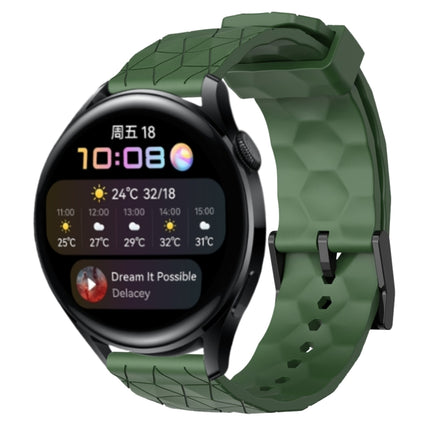 22mm Football Pattern Solid Color Silicone Watch Band, For Huawei Watch GT Runner, For Huawei Watch 3