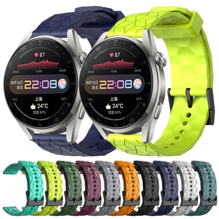 22mm Football Pattern Solid Color Silicone Watch Band, For Huawei Watch 3 Pro, For Huawei GT2 Pro