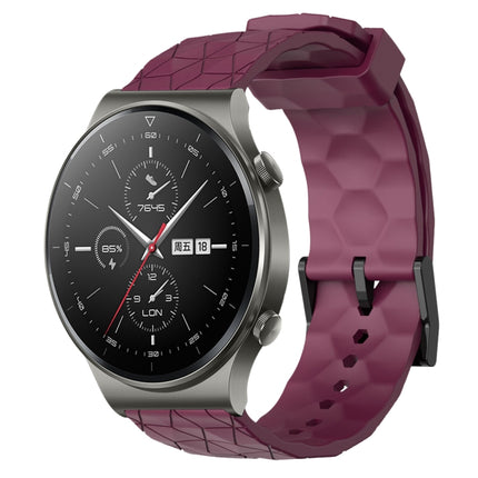22mm Football Pattern Solid Color Silicone Watch Band, For Huawei Watch 3 Pro, For Huawei GT2 Pro