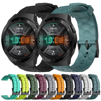22mm Football Pattern Solid Color Silicone Watch Band, For Huawei Watch GT 2E, For Huawei GT2 46mm