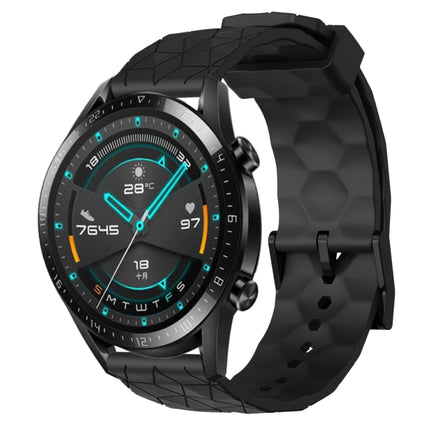 22mm Football Pattern Solid Color Silicone Watch Band, For Huawei Watch GT 2E, For Huawei GT2 46mm