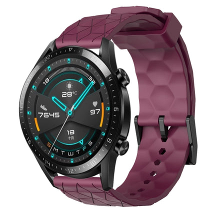 22mm Football Pattern Solid Color Silicone Watch Band, For Huawei Watch GT 2E, For Huawei GT2 46mm