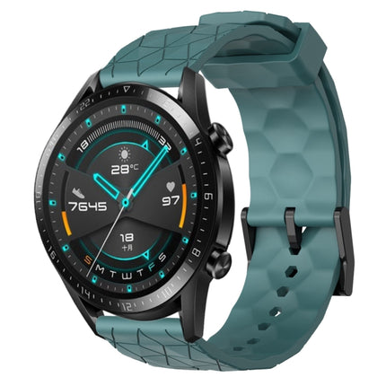 22mm Football Pattern Solid Color Silicone Watch Band, For Huawei Watch GT 2E, For Huawei GT2 46mm