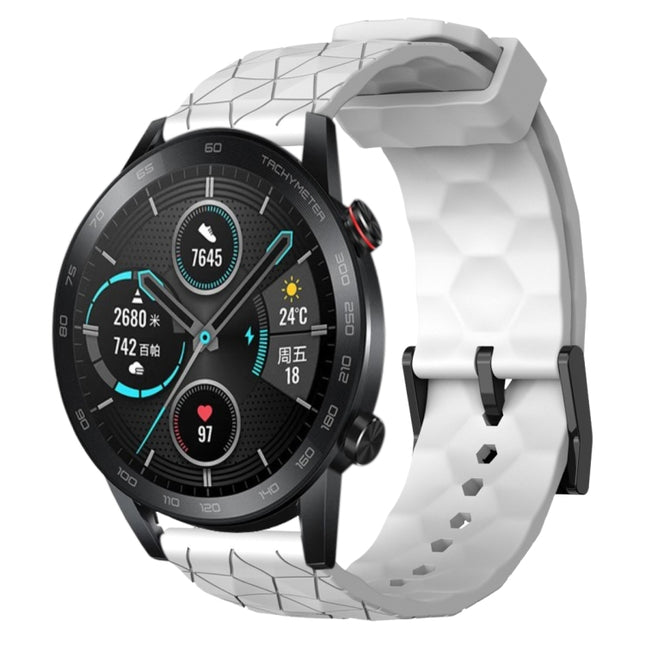 22mm Football Pattern Solid Color Silicone Watch Band, For Honor Magic Watch 2 46mm, For Honor Watch Dream
