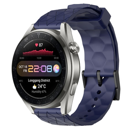 22mm Football Pattern Solid Color Silicone Watch Band, For Huawei Watch 3 Pro New