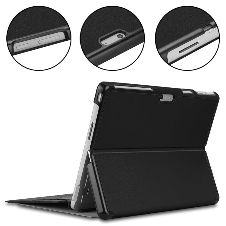 For Microsoft Surface Pro 9 JUNSUNMAY Custer Solid Color 3-Fold Stand Leather Tablet Case