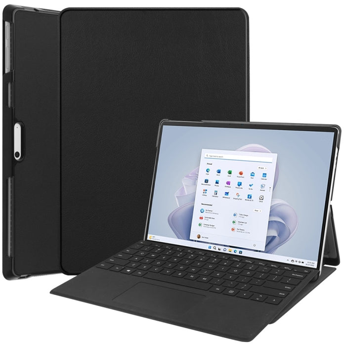 For Microsoft Surface Pro 9 JUNSUNMAY Custer Solid Color 3-Fold Stand Leather Tablet Case