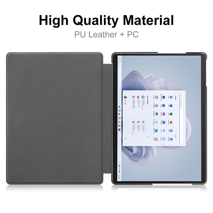For Microsoft Surface Pro 9 JUNSUNMAY Custer Solid Color 3-Fold Stand Leather Tablet Case