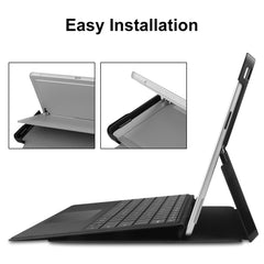 For Microsoft Surface Pro 9 JUNSUNMAY Custer Solid Color 3-Fold Stand Leather Tablet Case