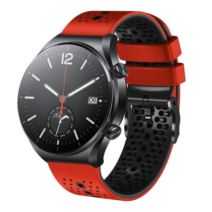 22mm Perforated Two-Color Silicone Watch Band, For Xiaomi MI Watch S1, For Xiaomi MI Watch S1 Pro