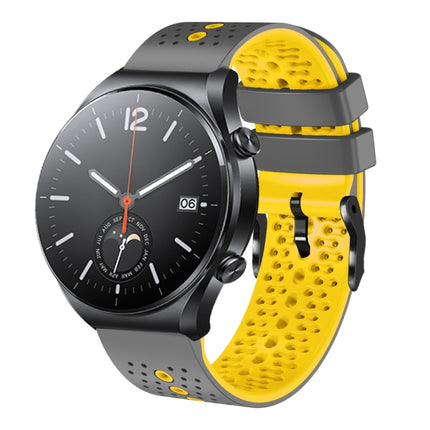 22mm Perforated Two-Color Silicone Watch Band, For Xiaomi MI Watch S1, For Xiaomi MI Watch S1 Pro