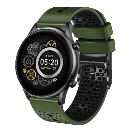22mm Perforated Two-Color Silicone Watch Band, For Xiaomi Haylou RT2 LS10, For Xiaomi Haylou RS4 LS12