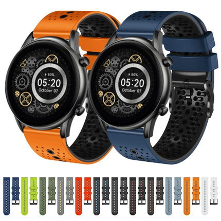 22mm Perforated Two-Color Silicone Watch Band, For Xiaomi Haylou RT2 LS10, For Xiaomi Haylou RS4 LS12