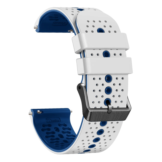 22mm Perforated Two-Color Silicone Watch Band, For Huawei Watch GT3 Pro 46mm, For Huawei Watch GT3 46mm