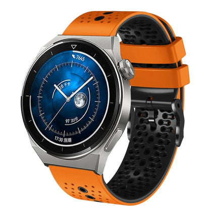 22mm Perforated Two-Color Silicone Watch Band, For Huawei Watch GT3 Pro 46mm, For Huawei Watch GT3 46mm