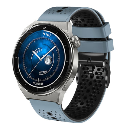 22mm Perforated Two-Color Silicone Watch Band, For Huawei Watch GT3 Pro 46mm, For Huawei Watch GT3 46mm
