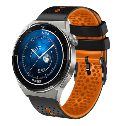 22mm Perforated Two-Color Silicone Watch Band, For Huawei Watch GT3 Pro 46mm, For Huawei Watch GT3 46mm