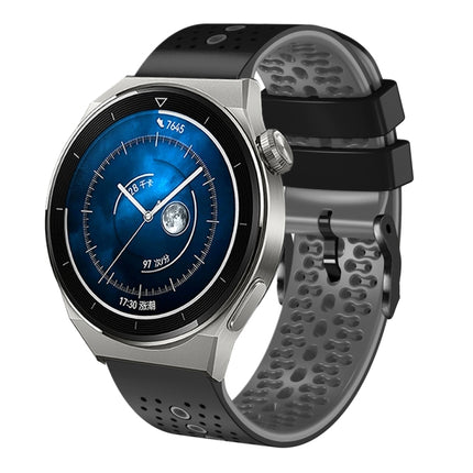 22mm Perforated Two-Color Silicone Watch Band, For Huawei Watch GT3 Pro 46mm, For Huawei Watch GT3 46mm