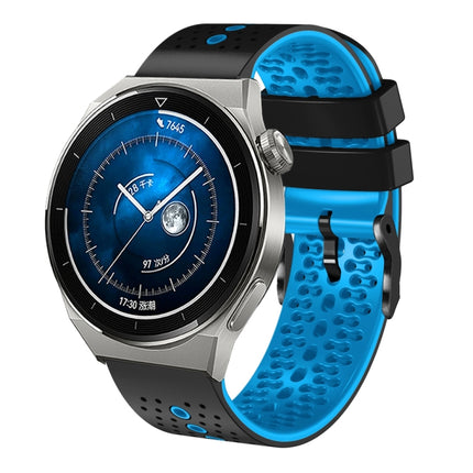 22mm Perforated Two-Color Silicone Watch Band, For Huawei Watch GT3 Pro 46mm, For Huawei Watch GT3 46mm