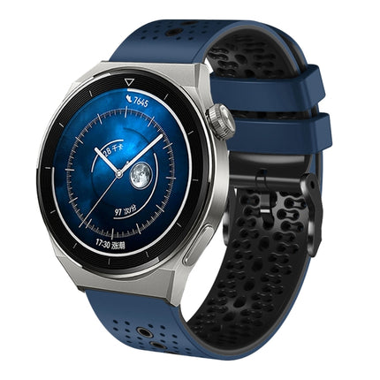 22mm Perforated Two-Color Silicone Watch Band, For Huawei Watch GT3 Pro 46mm, For Huawei Watch GT3 46mm
