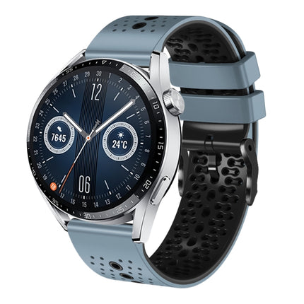 22mm Perforated Two-Color Silicone Watch Band, For Huawei Watch GT3 Pro 46mm, For Huawei Watch GT3 46mm
