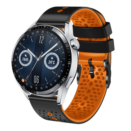 22mm Perforated Two-Color Silicone Watch Band, For Huawei Watch GT3 Pro 46mm, For Huawei Watch GT3 46mm