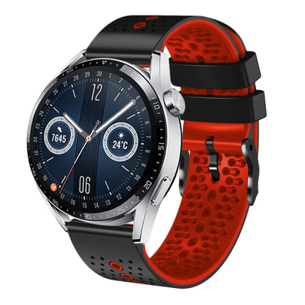 22mm Perforated Two-Color Silicone Watch Band, For Huawei Watch GT3 Pro 46mm, For Huawei Watch GT3 46mm