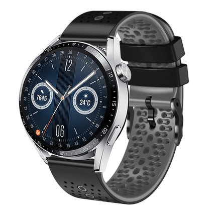 22mm Perforated Two-Color Silicone Watch Band, For Huawei Watch GT3 Pro 46mm, For Huawei Watch GT3 46mm