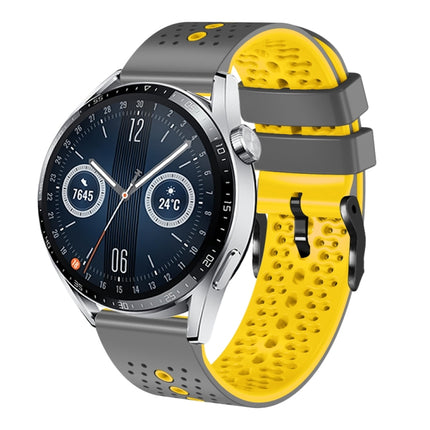 22mm Perforated Two-Color Silicone Watch Band, For Huawei Watch GT3 Pro 46mm, For Huawei Watch GT3 46mm
