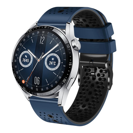 22mm Perforated Two-Color Silicone Watch Band, For Huawei Watch GT3 Pro 46mm, For Huawei Watch GT3 46mm