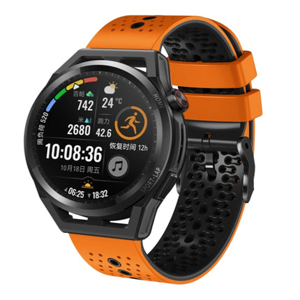22mm Perforated Two-Color Silicone Watch Band, For Huawei Watch GT Runner, For Huawei Watch 3