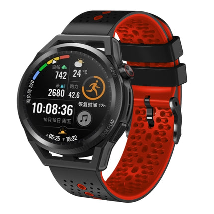 22mm Perforated Two-Color Silicone Watch Band, For Huawei Watch GT Runner, For Huawei Watch 3