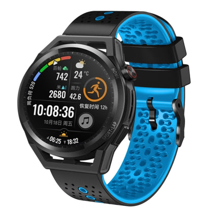 22mm Perforated Two-Color Silicone Watch Band, For Huawei Watch GT Runner, For Huawei Watch 3