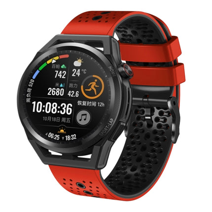 22mm Perforated Two-Color Silicone Watch Band, For Huawei Watch GT Runner, For Huawei Watch 3